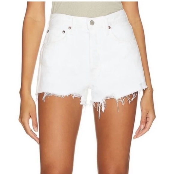 Agolde Pants - AGOLDE Parker white Jean shorts distressed size 26